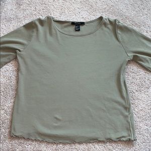 green ruffled forever21 long sleeve.